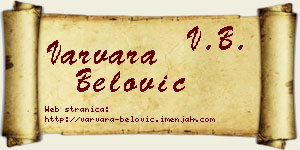 Varvara Belović vizit kartica